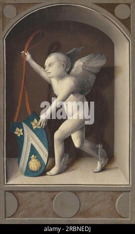 Bernard van Orley, putto aux armoiries de Jacques Coëne [revers], c. 1513, huile sur panneau, surface peinte : 54,4 x 32,9 cm (21 7/16 x 12 15/16 po.) total (panneau) : 54,9 x 33,3 cm (21 5/8 x 13 1/8 po) Encadré : 63 x 41,8 x 5,7 cm (24 13/16 x 16 7/16 x 2 1/4 po), Collection Samuel H. Kress, 1952.5,47.b' Banque D'Images