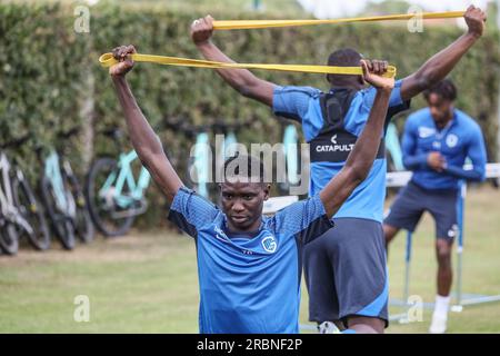 Venray, pays-Bas. 10 juillet 2023. Ibrahima Bangoura de Genk photographié lors d'un camp d'entraînement de l'équipe belge de première ligue KRC Genk, à Venray, aux pays-Bas, avant la saison 2023-2024, lundi 10 juillet 2023. BELGA PHOTO BRUNO FAHY crédit : Belga News Agency/Alamy Live News Banque D'Images