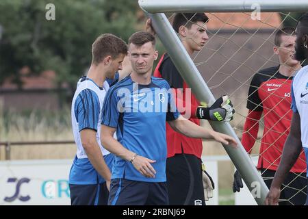 Venray, pays-Bas. 10 juillet 2023. Bryan Heynen de Genk photographié lors d'un camp d'entraînement de l'équipe belge de première ligue KRC Genk, à Venray, aux pays-Bas, avant la saison 2023-2024, lundi 10 juillet 2023. BELGA PHOTO BRUNO FAHY crédit : Belga News Agency/Alamy Live News Banque D'Images