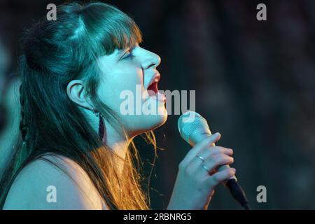 Aina Tramullas. 'Per poder-te cantar', Oratori de Sant Blai, Campos, Majorque, Îles Baléares, Espagne. Banque D'Images