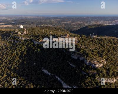 sanctuaire de Cura, sommet de la colline de Randa, Algaida, Majorque, Iles Baléares, Espagne. Banque D'Images