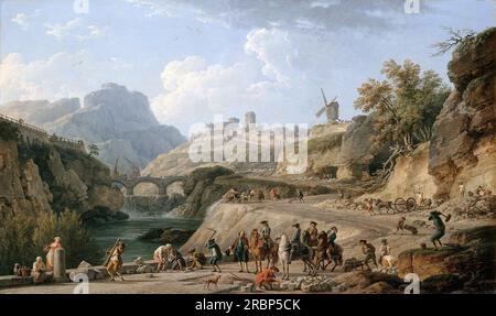 La construction d'un grand chemin 1774 par Claude-Joseph Vernet Banque D'Images