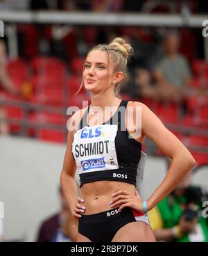 Alica SCHMIDT (SCC Berlin) finale du 400m féminin, le 9 juillet 2023 Championnats d'Allemagne d'athlétisme 2023, à partir du 8 juillet. - 09.07.2023 à Kassel/ Allemagne. Banque D'Images