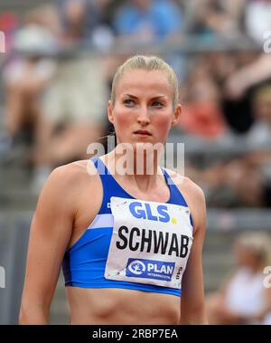 Corinna SCHWAB (lac Erdgas Chemnitz) finale du 400m féminin, le 9 juillet 2023 Championnats d'Allemagne d'athlétisme 2023, à partir du 8 juillet. - 09.07.2023 à Kassel/ Allemagne. Banque D'Images