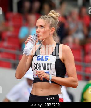 Alica SCHMIDT (SCC Berlin) finale du 400m féminin, le 9 juillet 2023 Championnats d'Allemagne d'athlétisme 2023, à partir du 8 juillet. - 09.07.2023 à Kassel/ Allemagne. Banque D'Images