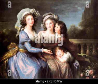 La marquise de Pezay, et la marquise de Rougé avec ses fils Alexis et Adrien 1787 de Louise Elisabeth Vigee le Brun Banque D'Images