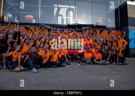 Silverstone, Royaume-Uni, juillet 09, Lando Norris, du Royaume-Uni, concourt pour McLaren F1. Jour de la course, ronde 11 du championnat de Formule 1 2023. Crédit : Michael Potts/Alamy Live News Banque D'Images