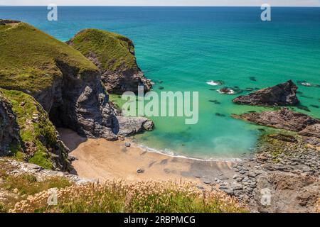 Marches côtières de Bedruthan à Padstow, Cornouailles, Angleterre Banque D'Images