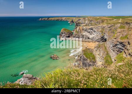 Marches côtières de Bedruthan à Padstow, Cornouailles, Angleterre Banque D'Images
