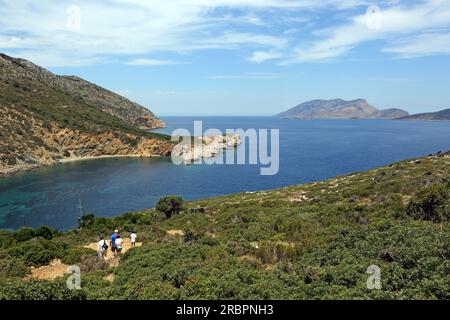 Kyra Panagia île est situé dans le parc marin, au nord d'Alonissos, Sporades du Nord, Grèce Banque D'Images