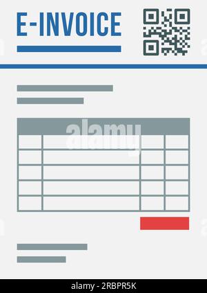 Document de facture électronique avec code qr, finance et concept comptable Illustration de Vecteur