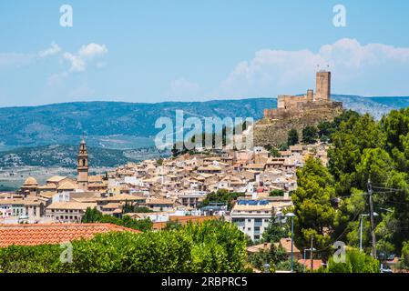 Castilio de Atalaya, à Biar, province d'Alicante, origine mauresque, 11e-18e siècle, Banque D'Images