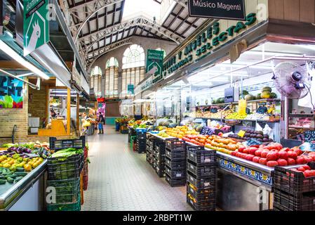 Valencia , Mercado Central , marché central , verdures , Département des légumes , Espagne Banque D'Images