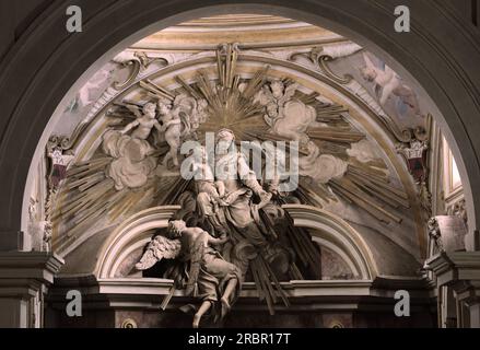 Maître-autel, Collégiale de San Lorenzo, Montevarchi, Toscane, Italie Banque D'Images