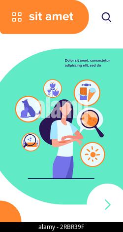 Femme triste sans visage souffrant d'allergie Illustration de Vecteur