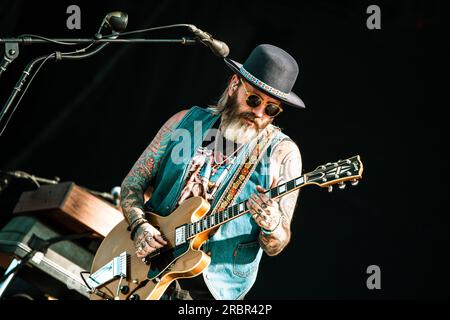 Madrid, Espagne. 06 juillet 2023. Dallas Green de Alexisonfire Band se produit au Mad Cool Festival 2023 à Villaverde, Madrid. Crédit : SOPA Images Limited/Alamy Live News Banque D'Images