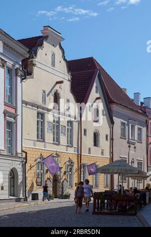 Tallinn, Estonie - juin 16 2019 : la Maison des têtes noires (estonien : Mustpeade maja), ou Maison de la Fraternité des têtes noires, est un ancien chef Banque D'Images