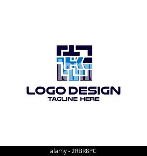 Logo de lettre K, vecteur de conception de logo d'entreprise d'entreprise Illustration de Vecteur