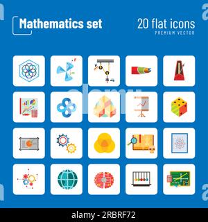 Jeu d'icônes mathématiques Illustration de Vecteur