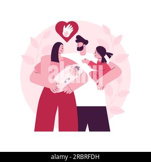 Illustration du vecteur de concept abstrait de responsabilité parentale. Droits et responsabilités, rôles sociaux, dîner de cuisine, faire les devoirs, garde d'enfants, heureux Illustration de Vecteur