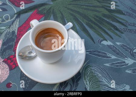 Plongez dans l'essence rafraîchissante de la nature tout en savourant un café expresso revigorant. Banque D'Images