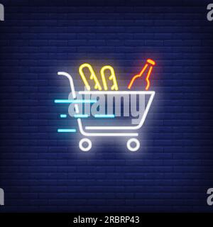 Icône néon de la livraison de nourriture Illustration de Vecteur