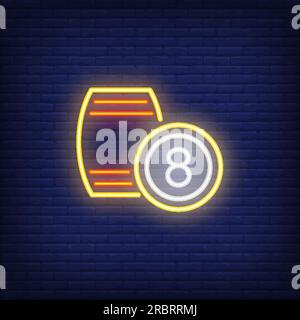 Neon icon of bingo kegs Illustration de Vecteur