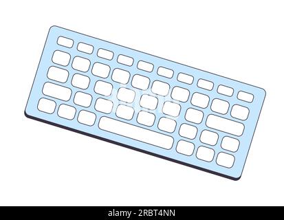 Objet vectoriel isolé de couleur de ligne plate de clavier d'ordinateur Illustration de Vecteur