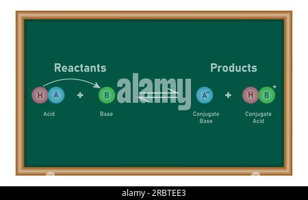 Théorie de Bronsted Lowry acide base. Illustration vectorielle scientifique isolée sur fond blanc. Illustration de Vecteur