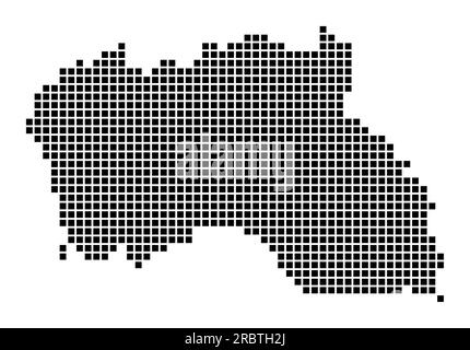 Carte de l'île Santa Maria. Carte de l'île Santa Maria en pointillés. Bordures de la zone remplie de rectangles pour votre conception. Illustration vectorielle. Illustration de Vecteur