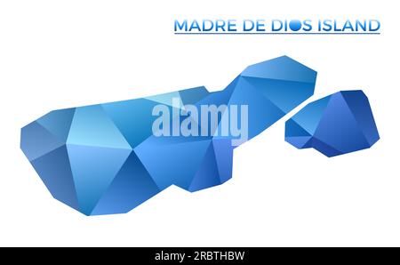 Vecteur polygonal Madre de Dios Island carte. Îlot géométrique vibrant dans le style bas poly. Illustration charmante pour vos infographies. Technologie, stagiaire Illustration de Vecteur