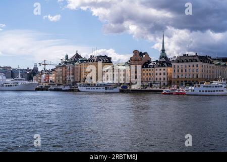 Vue vers Gamla Stan - la vieille ville de Stockholm Banque D'Images