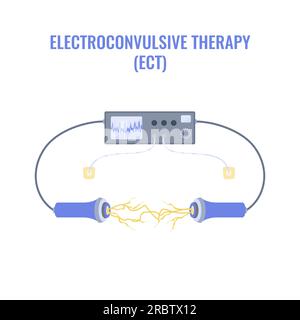 Thérapie électroconvulsive ECT pour le traitement de la dépression sévère Illustration de Vecteur