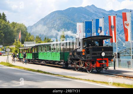 Achenseebahn un chemin de fer à crémaillère à vapeur historique au Tyrol - Autriche, juin 9 2023 Banque D'Images