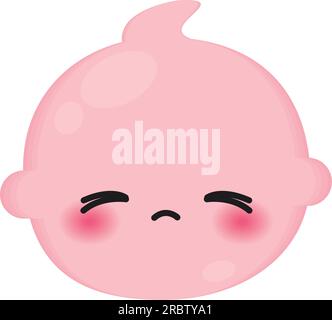Vecteur d'icône d'emoji triste bébé mignon coloré isolé Illustration de Vecteur