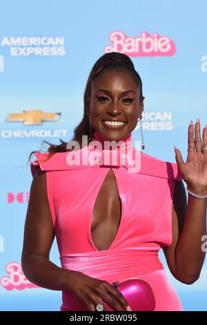 Los Angeles, Californie, États-Unis 9 juillet 2023 l'actrice Issa Rae assiste à Warner Bros. Images première mondiale de ÔBarbieÕ au Shrine Auditorium le 9 juillet 2023 à Los Angeles, Californie, États-Unis. Photo de Barry King/Alamy stock photo Banque D'Images