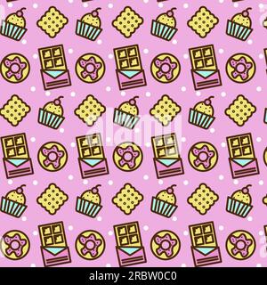 modèle de bonbons, biscuits et gâteries délicieuses Illustration de Vecteur