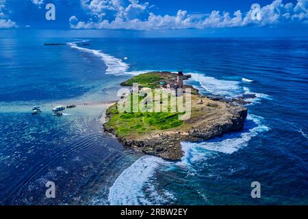 Ile Maurice, quartier de Grand Port, Vieux Grand Port, Baie de Grand Port, récif corallien, lighthouse island Banque D'Images