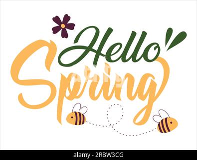 Bonjour Spring Vector Design Illustration de Vecteur