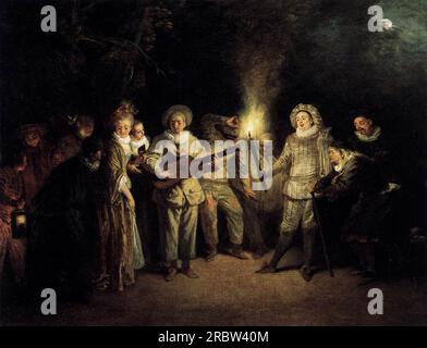 La Comédie italienne 1716 d'Antoine Watteau Banque D'Images