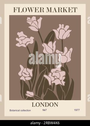 Résumé Flower Market London poster vector art Illustration de Vecteur