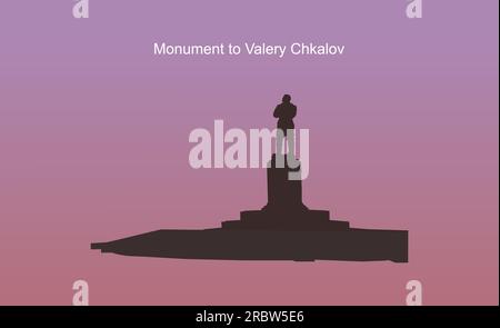 silhouette de nijni novgorod valery chkalov Illustration de Vecteur