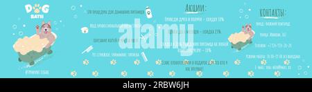 Salon de toilettage de carrousel instagram pour chiens chien de style caricatural Illustration de Vecteur