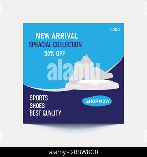 promotion de vente de mode de bannière de blog de modèle de médias sociaux. affiche de vente organique de puzzle de cadre de poteau carré instagram et facebook entièrement éditable. ye frais Illustration de Vecteur