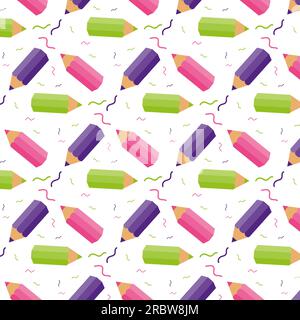 bientôt à l'école, crayons de couleur Illustration de Vecteur