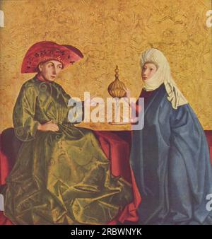 Roi Salomon et la reine de Saba vers 1434 ; Bâle, Suisse par Konrad Witz Banque D'Images