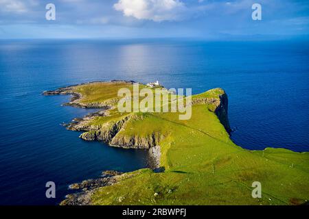 Royaume-Uni, Écosse, île de Skye, péninsule et phare de Neist point Banque D'Images