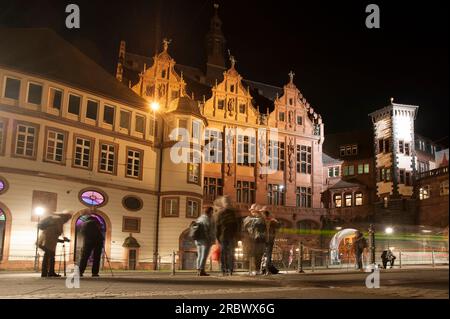 Paulplatz, Frankfurt am Mein, Frankfurter Skyline, Francfort, Hesse, Allemagne, Europe Banque D'Images