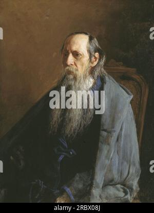 Portrait de Mikhail Yevgrafovich Saltykov-Shchedrin 1886 par Mykola Yarochenko Banque D'Images