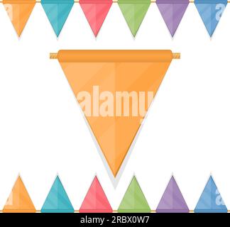 Guirlande de couleur drapeaux suspendus à la corde, eps10 vector illustration Illustration de Vecteur